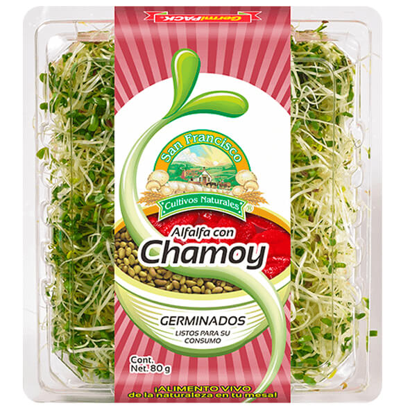 Germinado germina lunch de alfalfa con aderezo de chamoy
